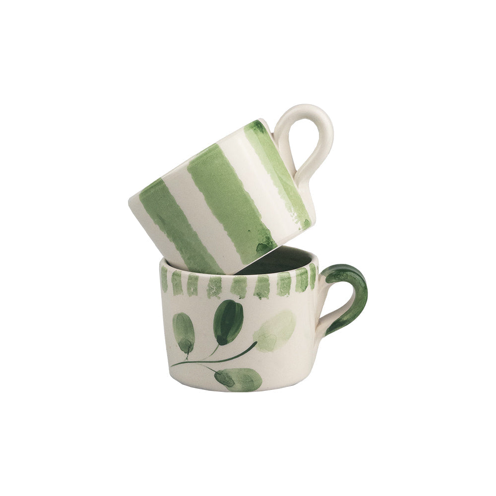 Selbrae House Flora Stripe 2 Ceramic Espresso Cups