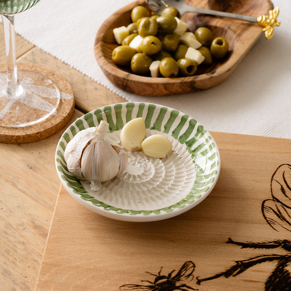 Selbrae House Green Stripe Ceramic Garlic Grater