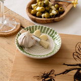Selbrae House Green Stripe Ceramic Garlic Grater & Brush Set