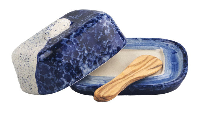 Selbrae House Wave Mini Ceramic Butter Dish & Knife Set