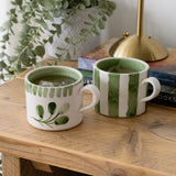 Selbrae House Green Stripe Large Ceramic Mug