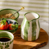 Selbrae House Green Stripe Small Ceramic Jug