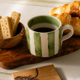 Selbrae House Green Stripe Large Ceramic Mug