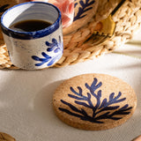 Selbrae House Blue Coral Single Cork Coaster