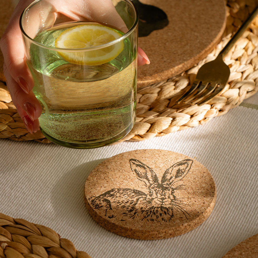 Selbrae House Hare Single Cork Coaster