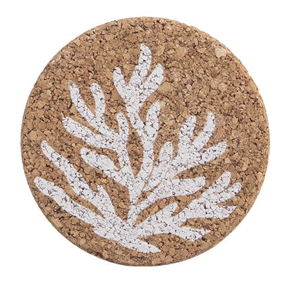 Selbrae House White Coral Single Cork Drink Coaster