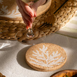 Selbrae House White Coral Single Cork Drink Coaster