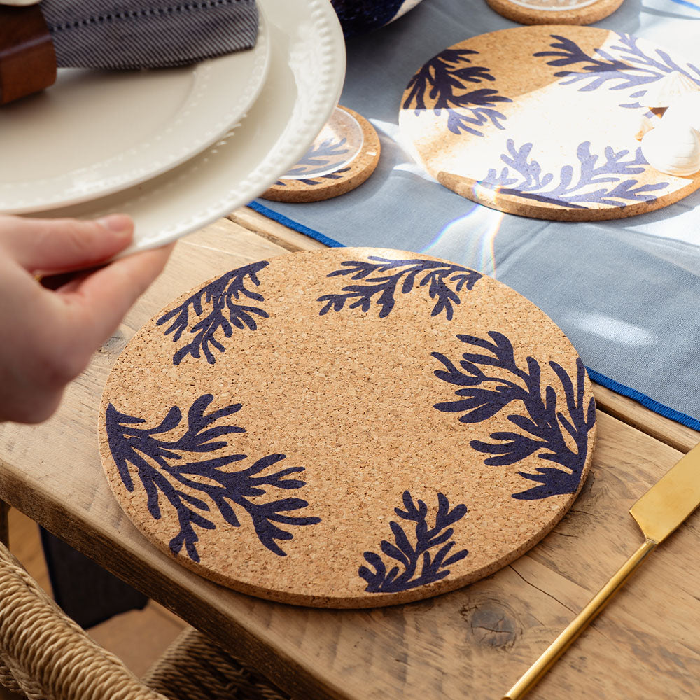 Selbrae House Blue Coral Cork Place Mat