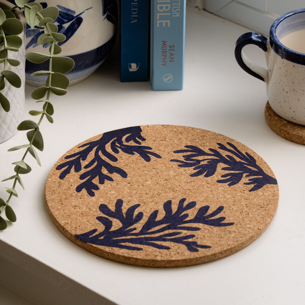 Selbrae House Blue Coral Cork Pot Stand
