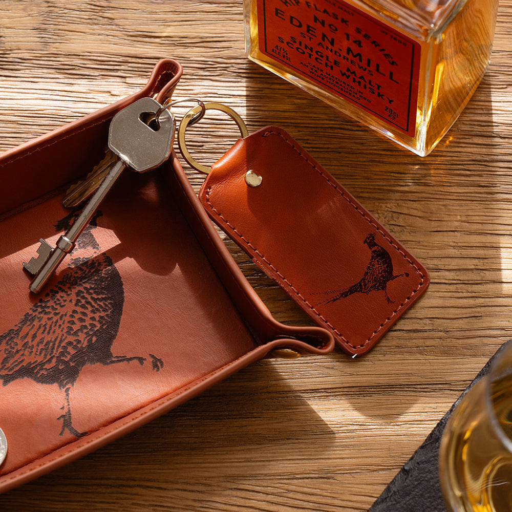 Selbrae House Pheasant Leather Keyring