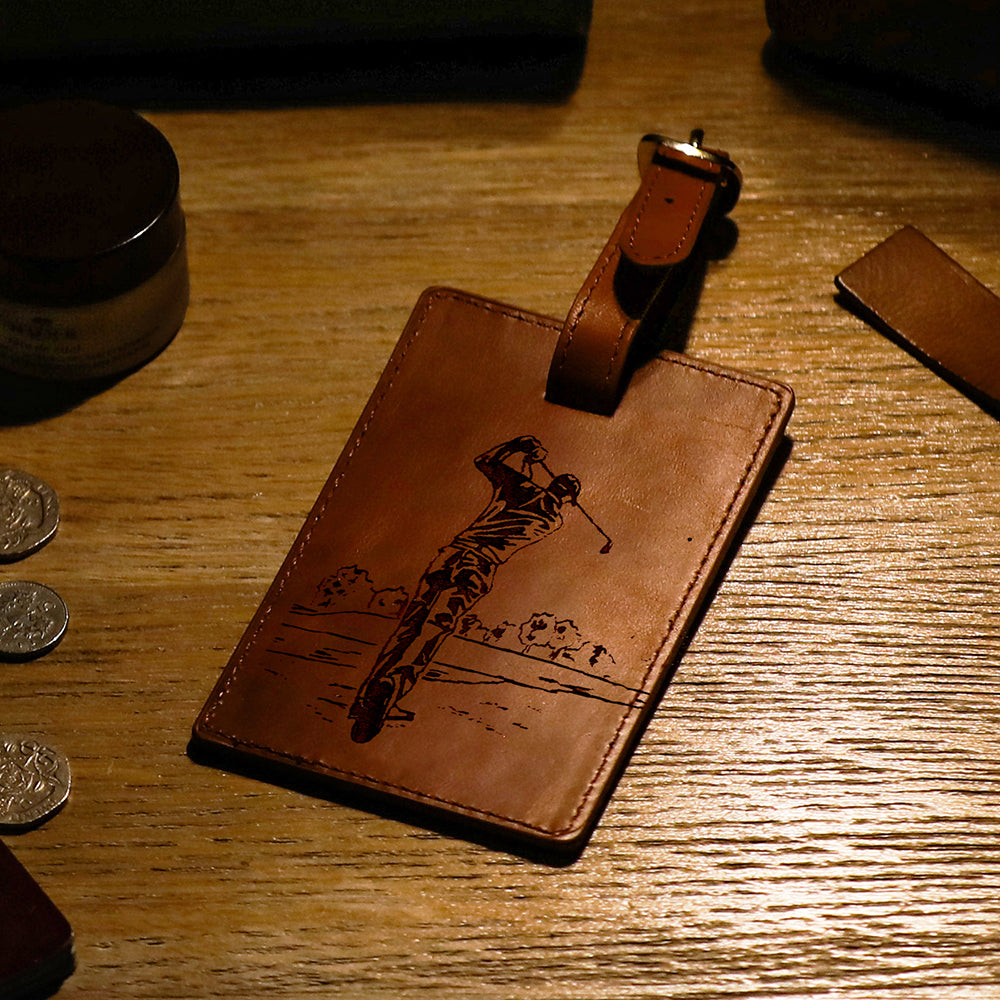 Selbrae House Golf Leather Luggage Tag
