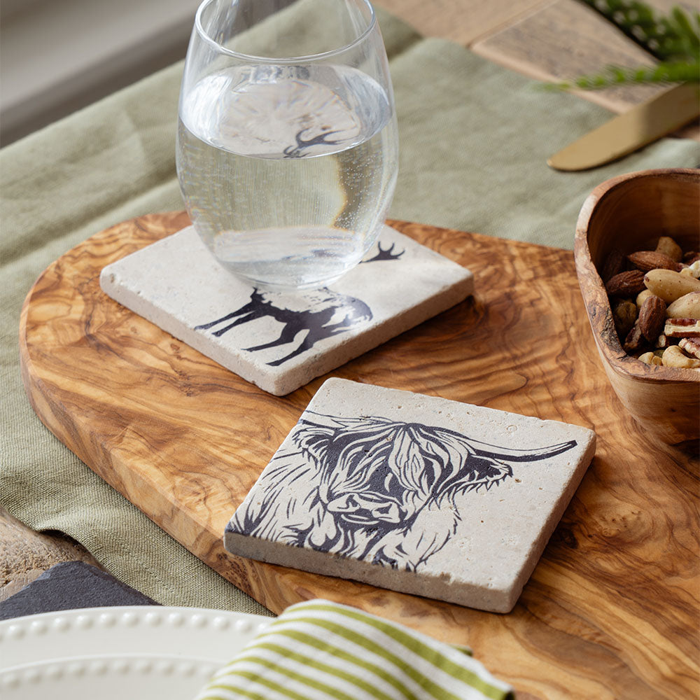 Highland Cow Selbrae House Single Stone Coaster