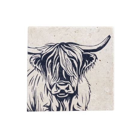 Highland Cow Selbrae House Single Stone Coaster