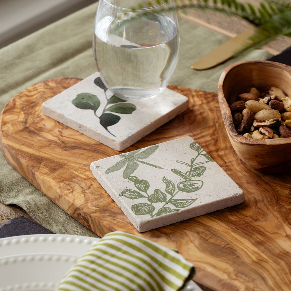 Selbrae House Dragonfly & Flora Single Stone Coaster