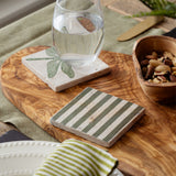 Selbrae House Green Stripe Single Stone Coaster