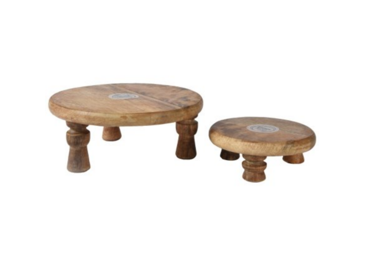 Blush & Bale Mango Wood Raised Plates - Set of 2