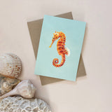 Seahorse Hand Painted Greetings Card | Katie Hipwell Design