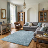 Myshaggy Solid Duck Egg Blue High‑Pile Indoor Rug | The Rugs