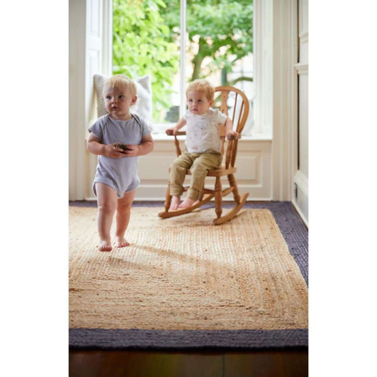 Bordered Grey Jute | The Rugs