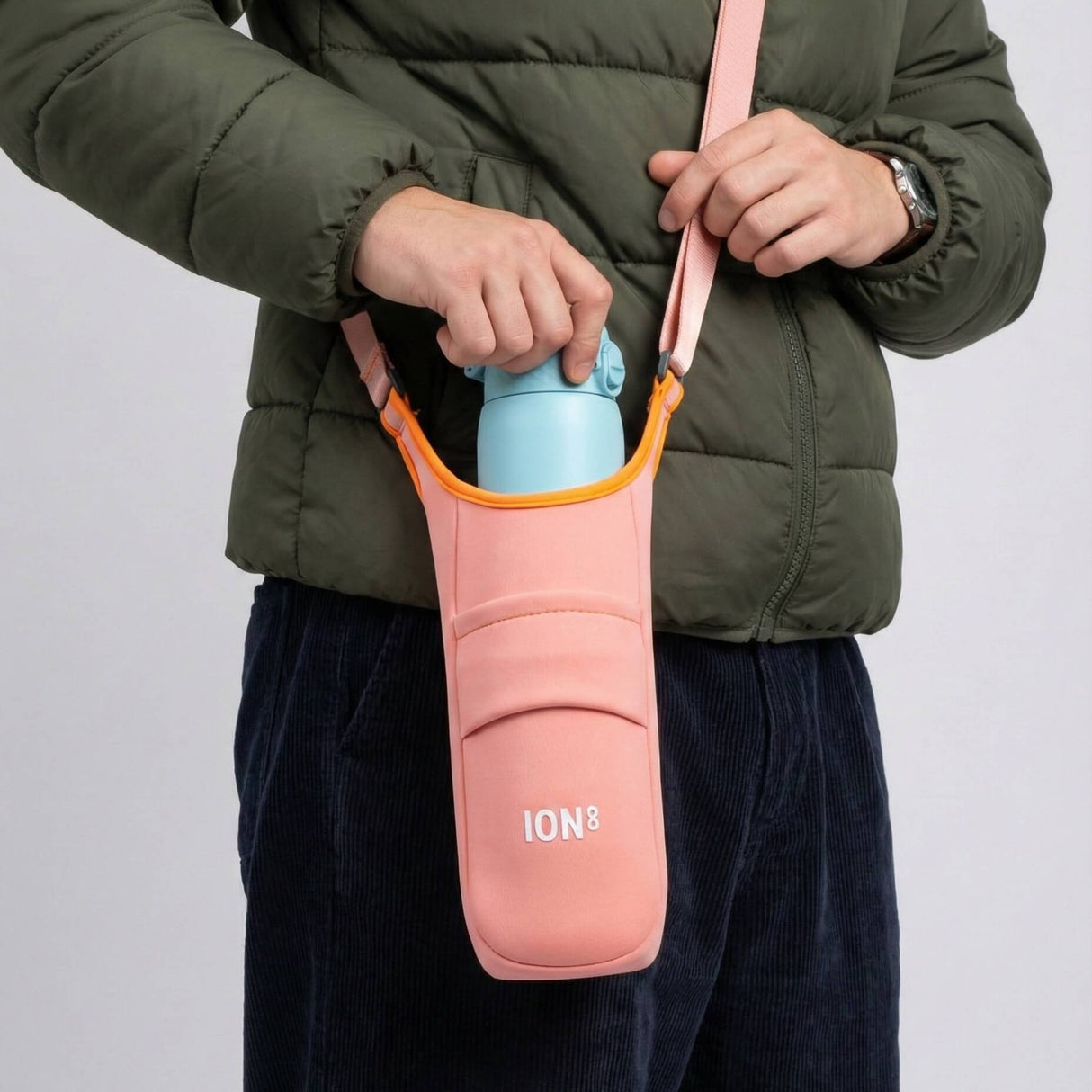 ION8 Lightweight, Sling Bottle Bag, Coral