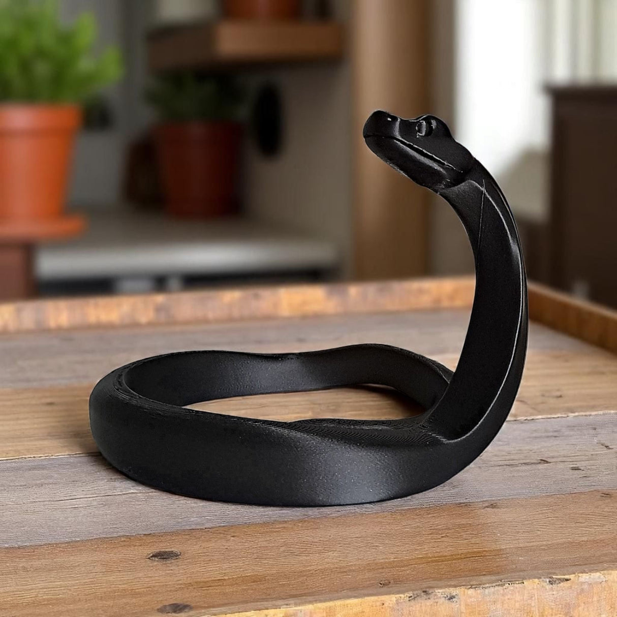 Filamora Studios Minimalist Black Mamba Snake Sculpture