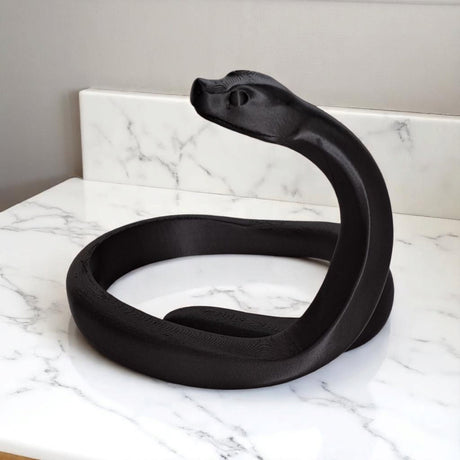 Filamora Studios Minimalist Black Mamba Snake Sculpture