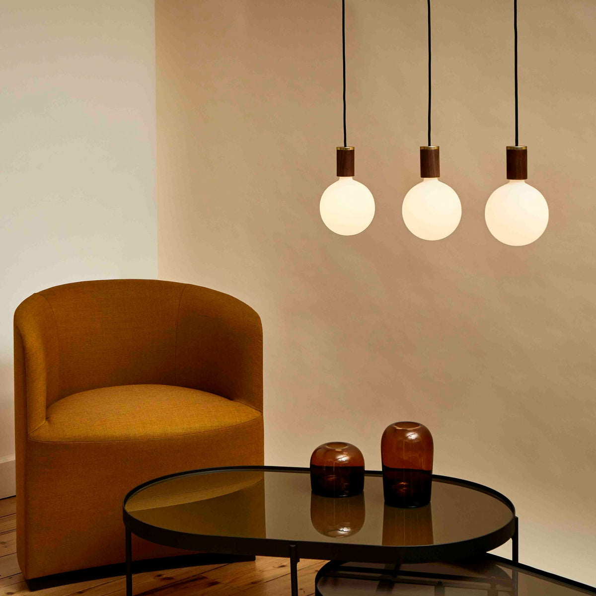 Tala Sphere IV Pendant Light in Walnut