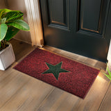 Nicoman Christmas Star PVC Spaghetti Doormat - Red & Green Design