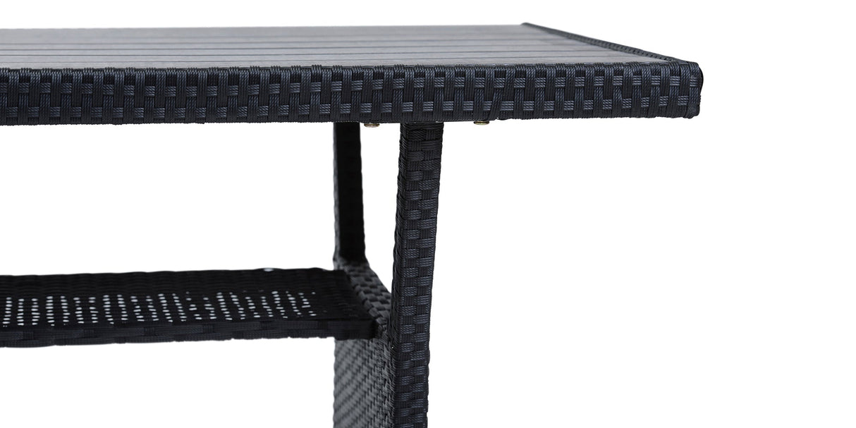 MINT Outdoor Stockholm 6 Seater Black Rattan Corner Set & Cover Bundle
