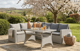 MINT Outdoor Stockholm 6 Seater Grey Rattan Corner Set & Cover Bundle