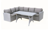 MINT Outdoor Stockholm 6 Seater Grey Rattan Corner Set & Cover Bundle