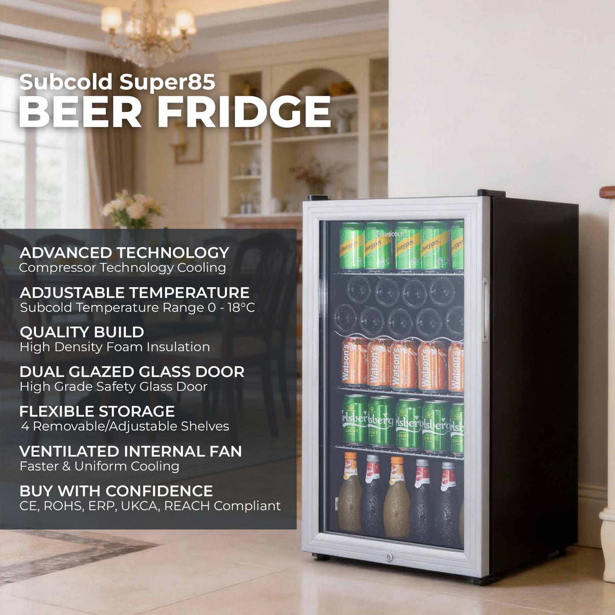 Subcold Super85 LED Beer Fridge | 83L