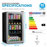 Subcold Super85 LED Beer Fridge | 83L