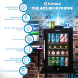 Subcold Ace65 LED Touch Control Beer Fridge | 62L