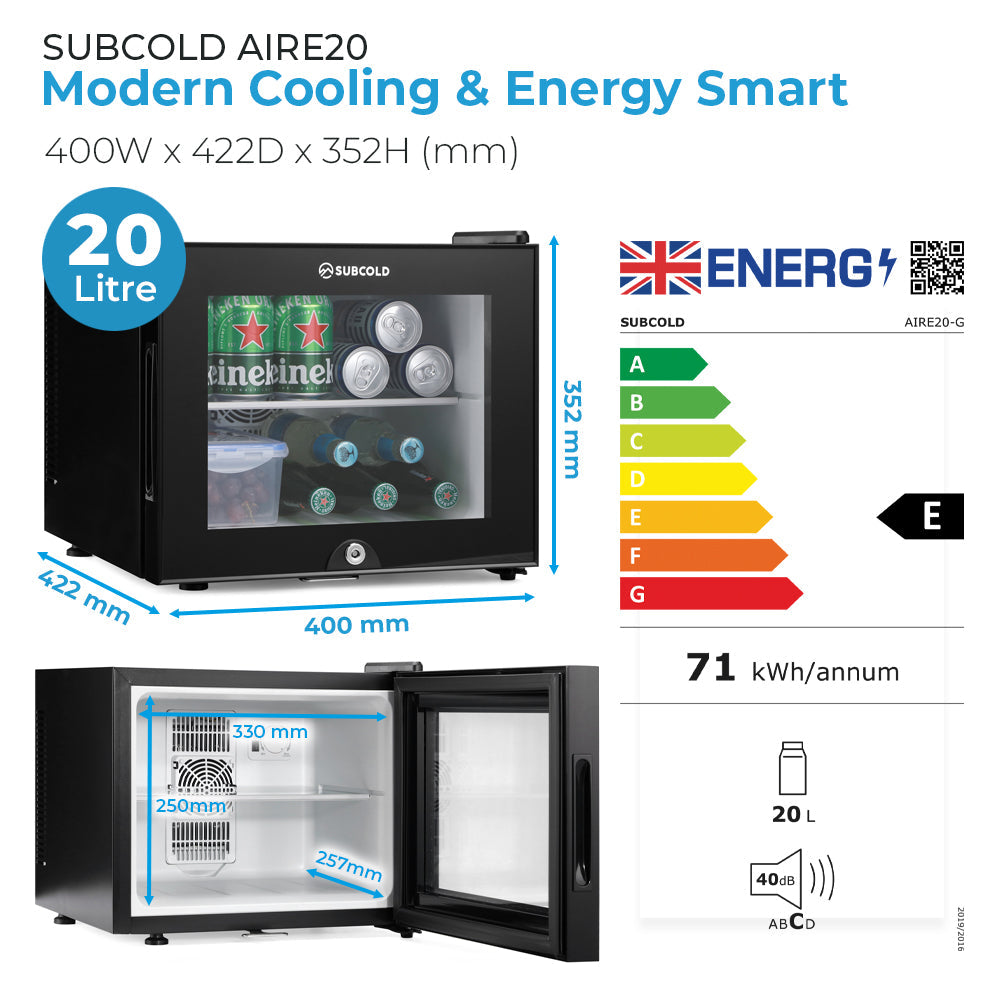 Subcold Aire20-G LED Mini Fridge | 20L