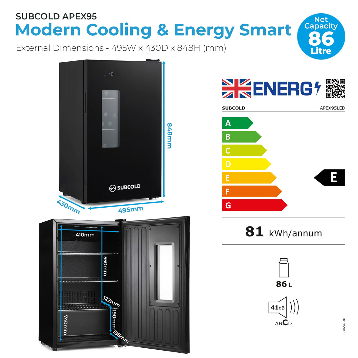 Subcold Apex95 Beer Fridge | 86L