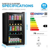 Subcold Super85 LED Beer Fridge | 83L