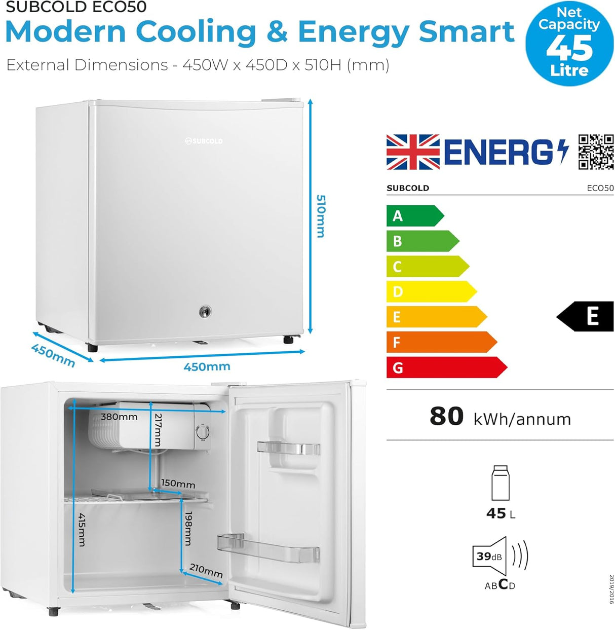 Subcold Eco50 Mini Fridge - 45L