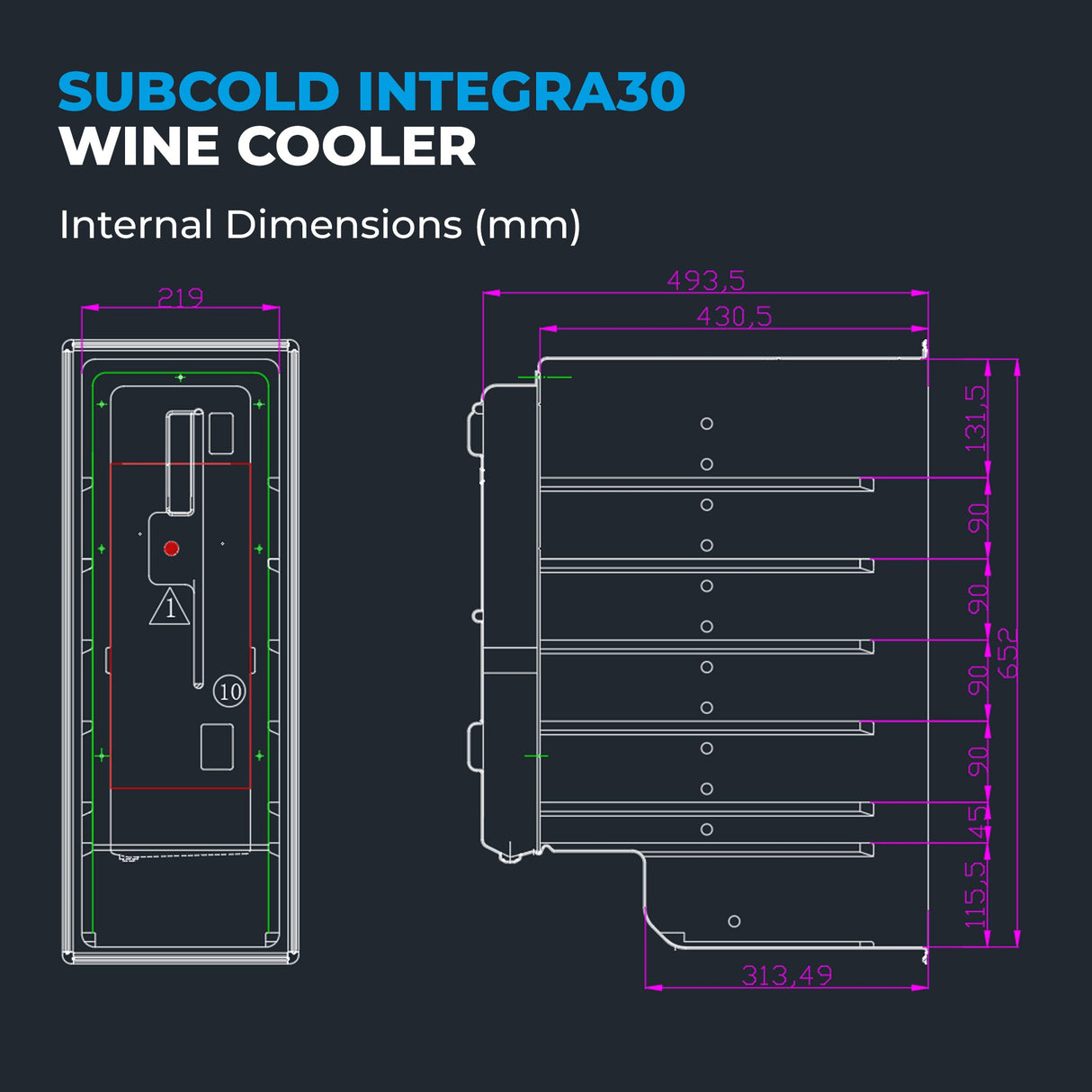 Subcold Integra30 Integrated Wine Cooler - 58L