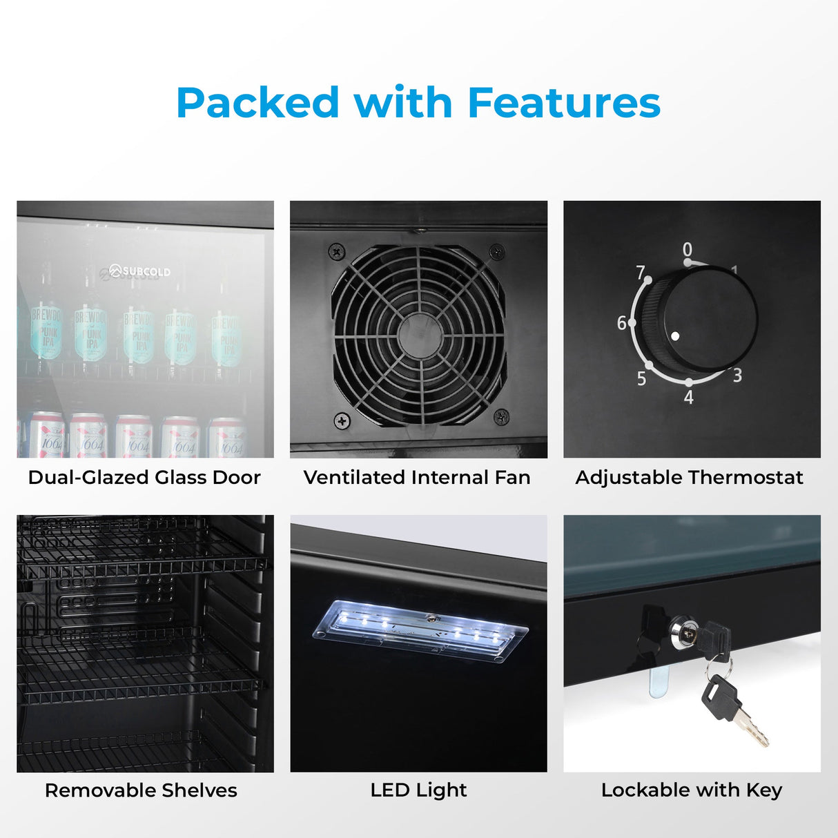 Subcold Maxi250 Tall Drinks Fridge Black - 237L
