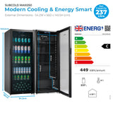 Subcold Maxi250 Tall Drinks Fridge Black - 237L