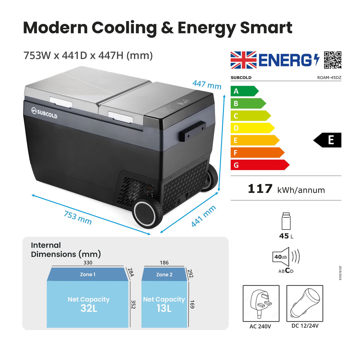 Subcold ROAM45DZ Portable Car Fridge - 45L