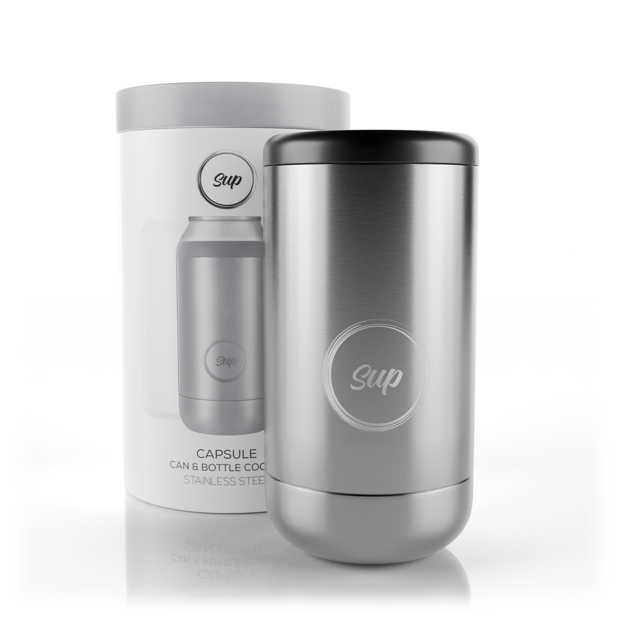 Sup drinkware Capsule Bottle & Can Cooler Stainless Steel