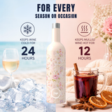 Sup drinkware Insulated Wine Bottle Flowers