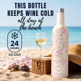 Sup drinkware Insulated Wine Bottle Flowers