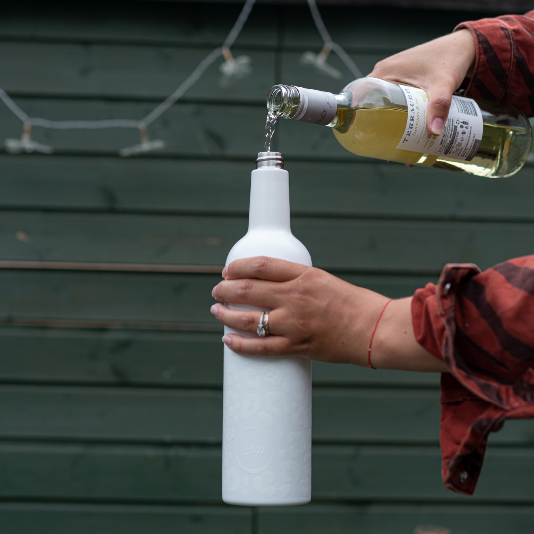 Sup drinkware Insulated Wine Bottle Snow Leopard