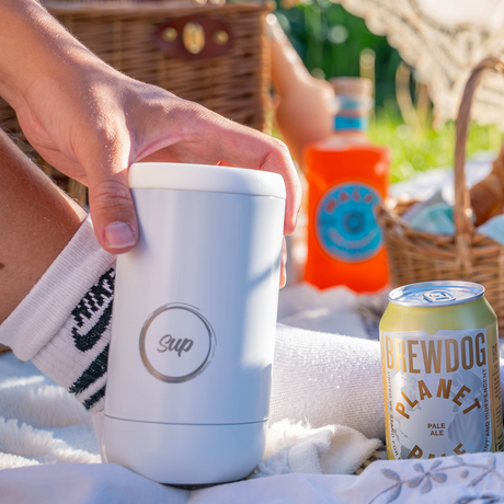 Sup drinkware Capsule Bottle & Can Cooler White