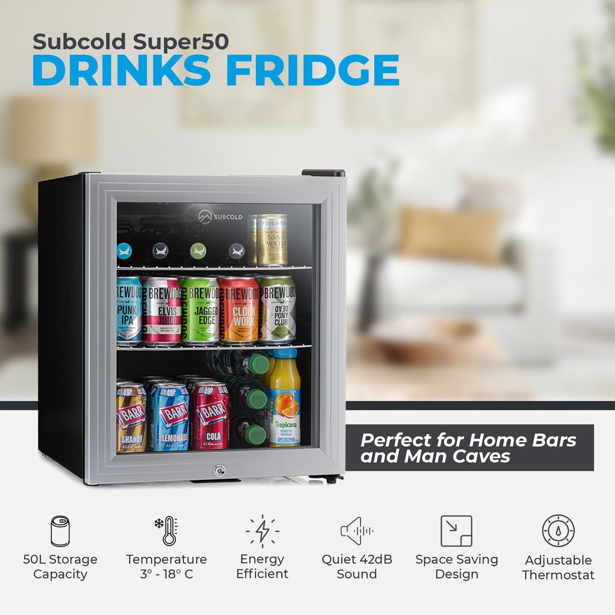 Subcold Super50 LED Beer Fridge | 50L
