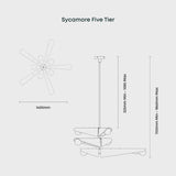 Tala Sycamore 5-Tier Chandelier in Dusk Pink