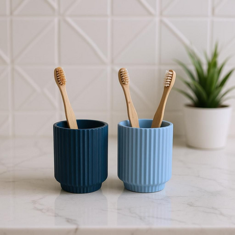 Filamora Studios Ribbed Toothbrush Cups - Set of 2